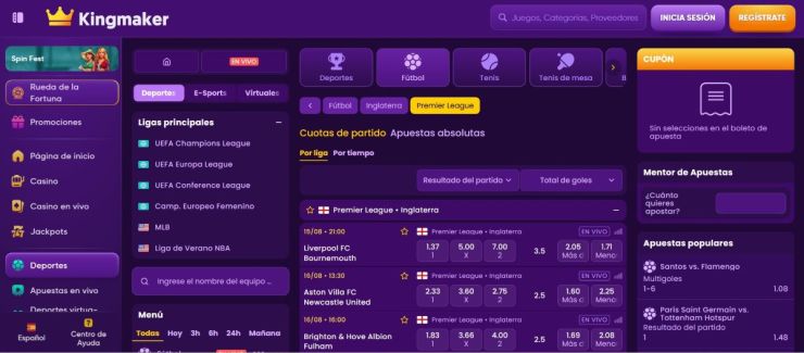 Las predicciones de la Premier League cuentan con cuotas muy competitivas en Kingmaker