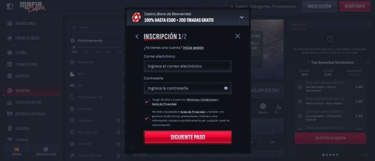 El registro en un casino sin licencia únicamente consta de dos pasos
