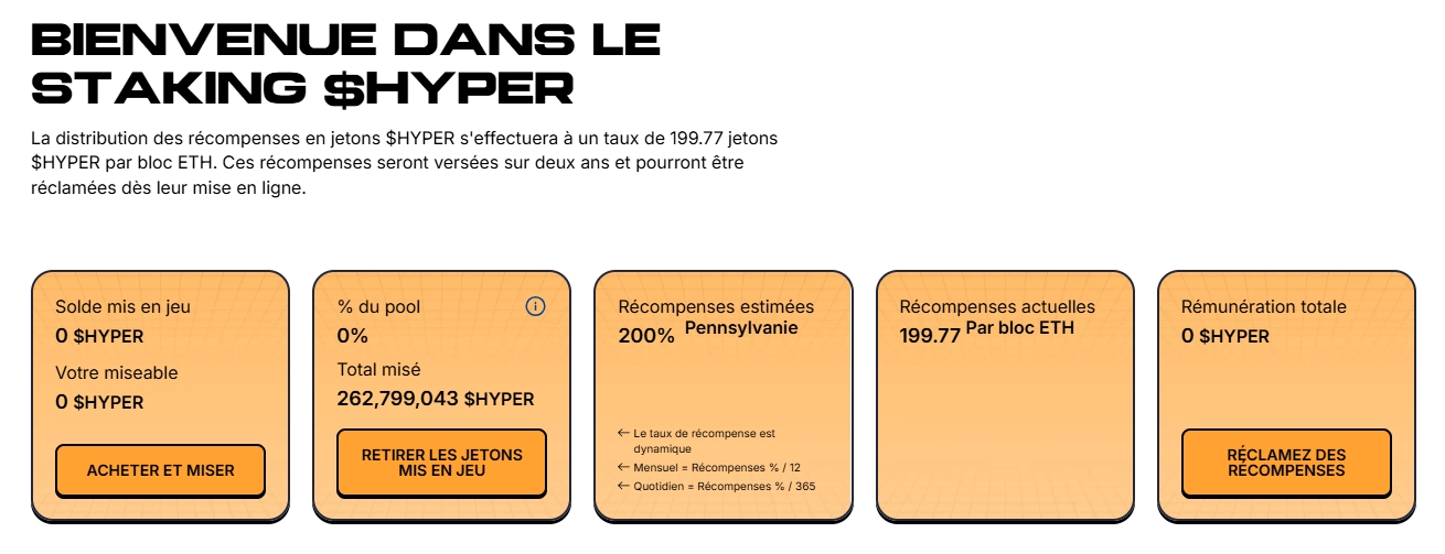 Activer le staking après achat