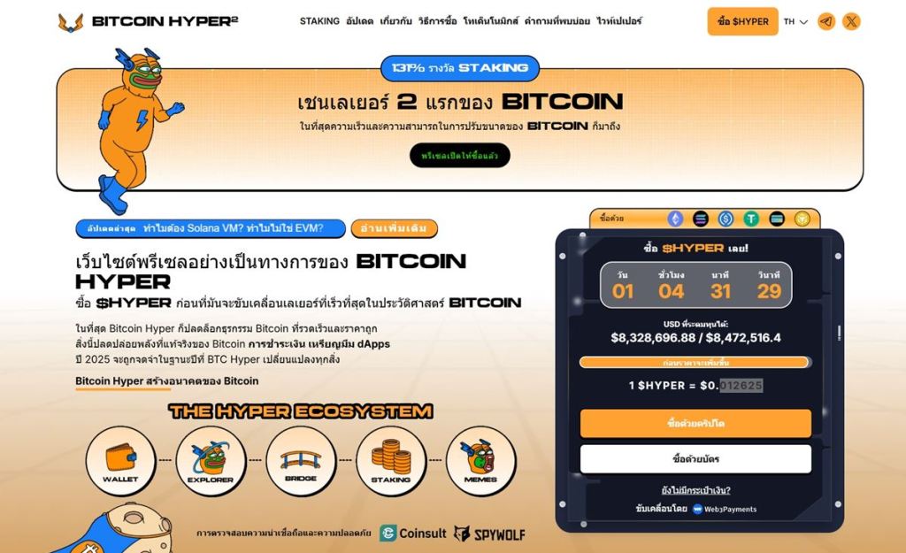 Bitcoin Hyper ($HYPER) เลเยอร์ 2 ของ Bitcoin