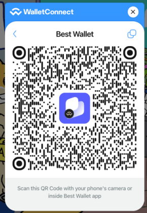 Best Wallet QR code to scan on Maxi Doge ($MAXI) official presale site.