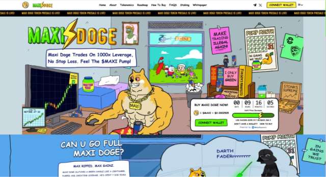 Maxi Doge ($MAXI) official presale site.