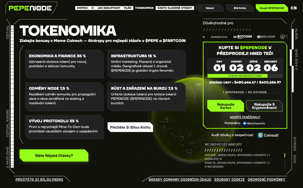PEPENODE - levné kryptoměny