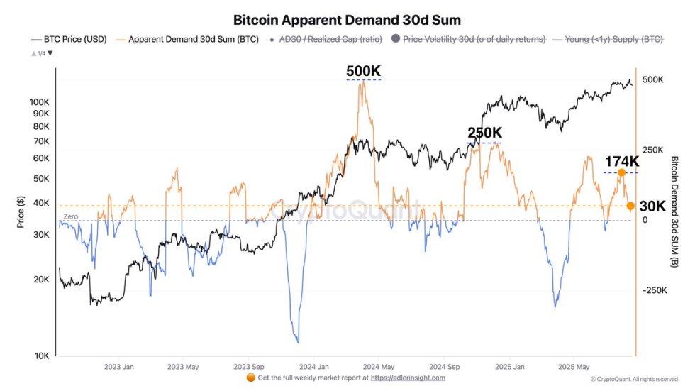 Bitcoin Apparent Demand | Source: Axel Adler