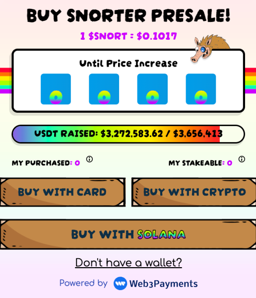 how to buy snorter token presale.