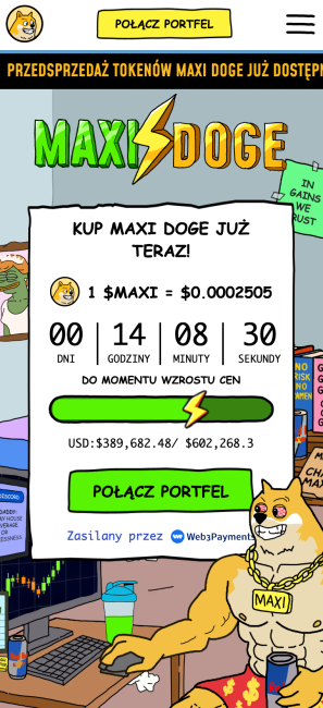 jak kupić Maxi Doge – strona główna przedsprzedaży