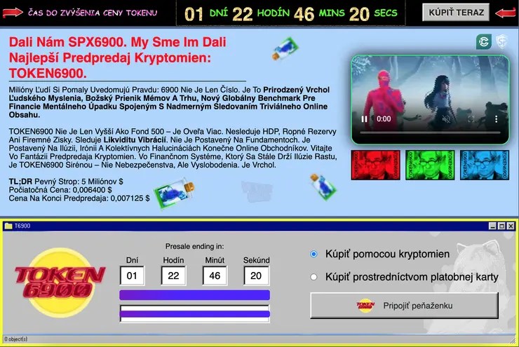 meme coin token6900 predpredaj T6900 kryptomeny