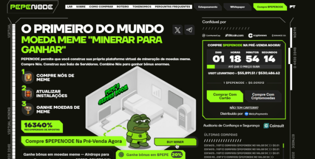 PepeNode homepage em português