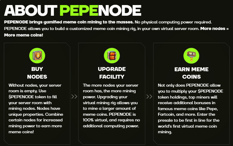 PEPENODE – galvenās iezīmes
