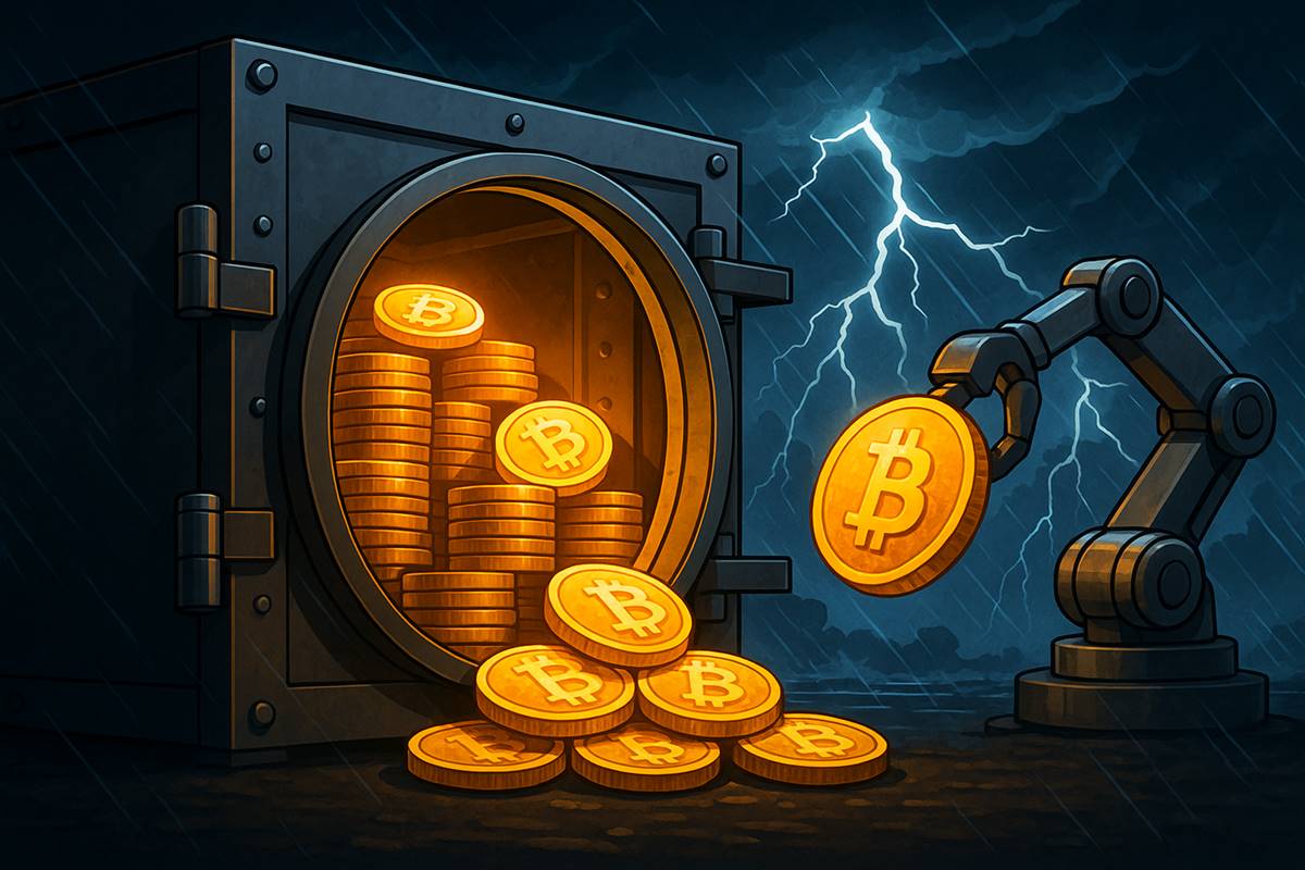 ห้องนิรภัยเก็บ Bitcoin ท่ามกลางพายุและแขนกลสะสมเหรียญ