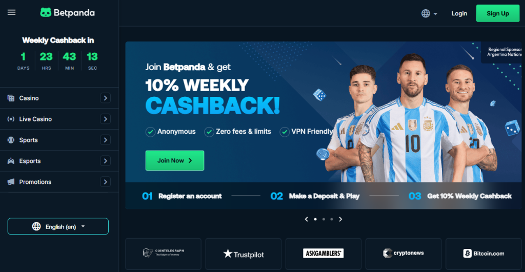 2. Bet Panda – Secure Crypto Betting With In-Play Options