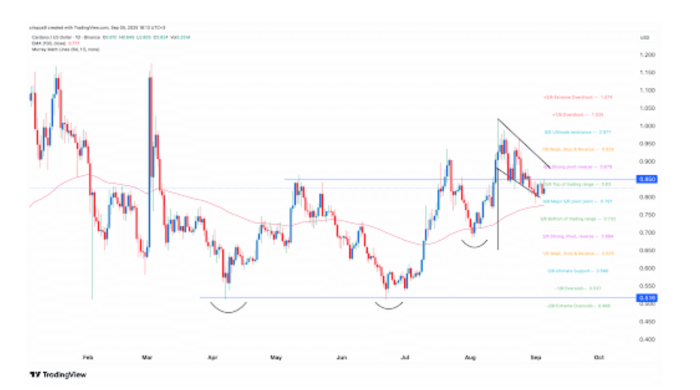 Cardano Price Chart and patterns.