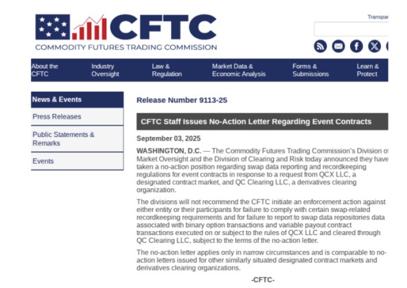 Copy of the no-action letter issued by the CFTC