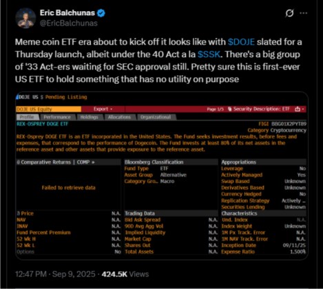 Doge ETF about to launch
