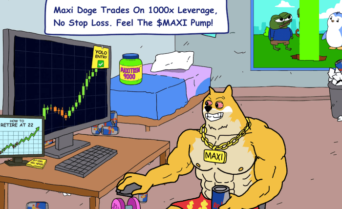 Maxi Doge meme, from the official presale landing page.