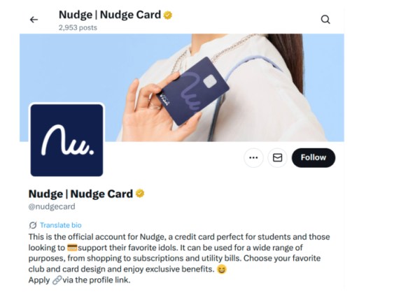 Nudge Card X account