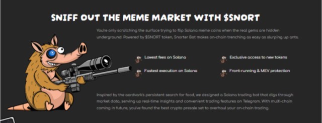 Sniff out the meme coin market with Snorter Bot, from the presale website