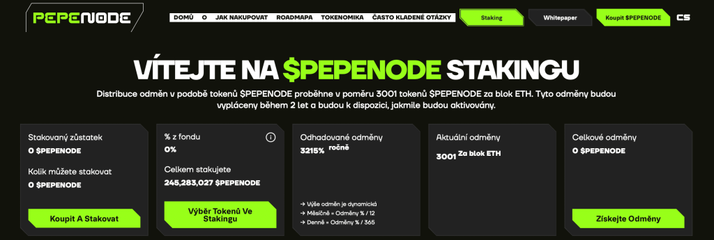 Staking tokenu $PEPENODE