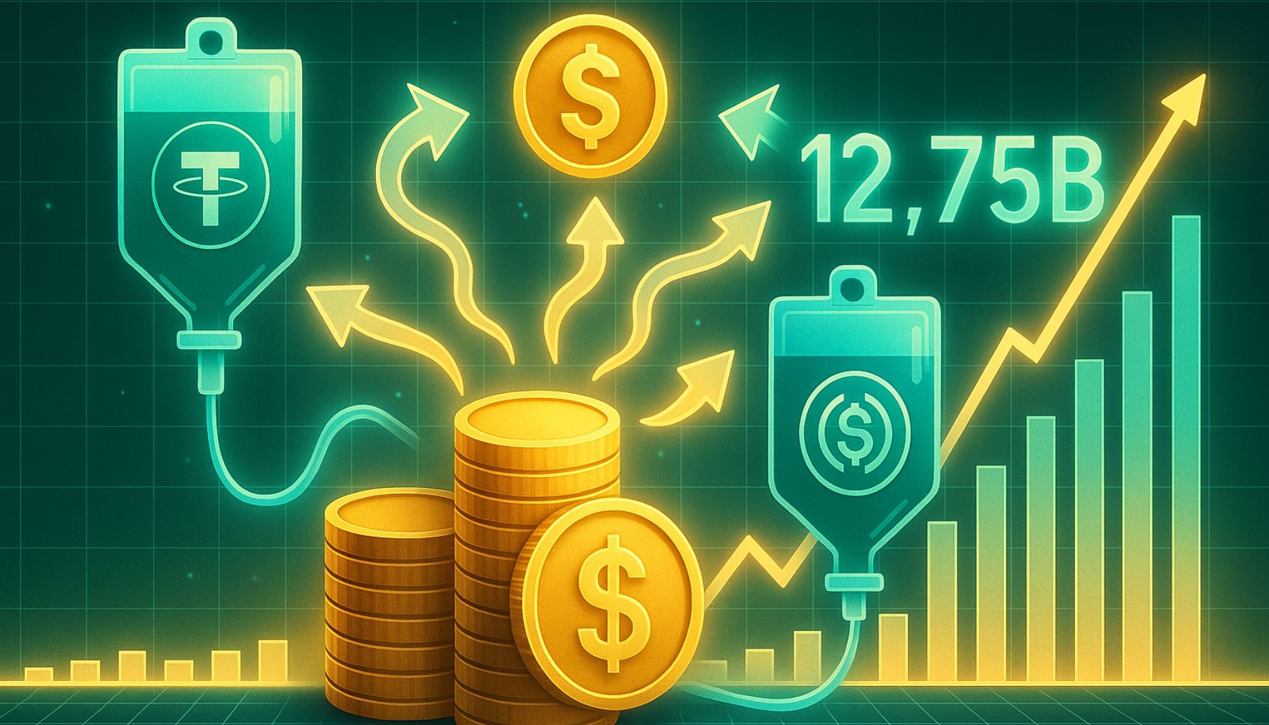 Tether And Circle Inject $12.75B To The Market In 30 Days – Details