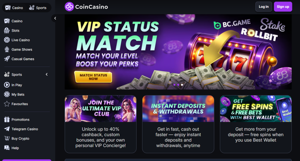 1. CoinCasino Crypto – Top Choice for World Cup Betting