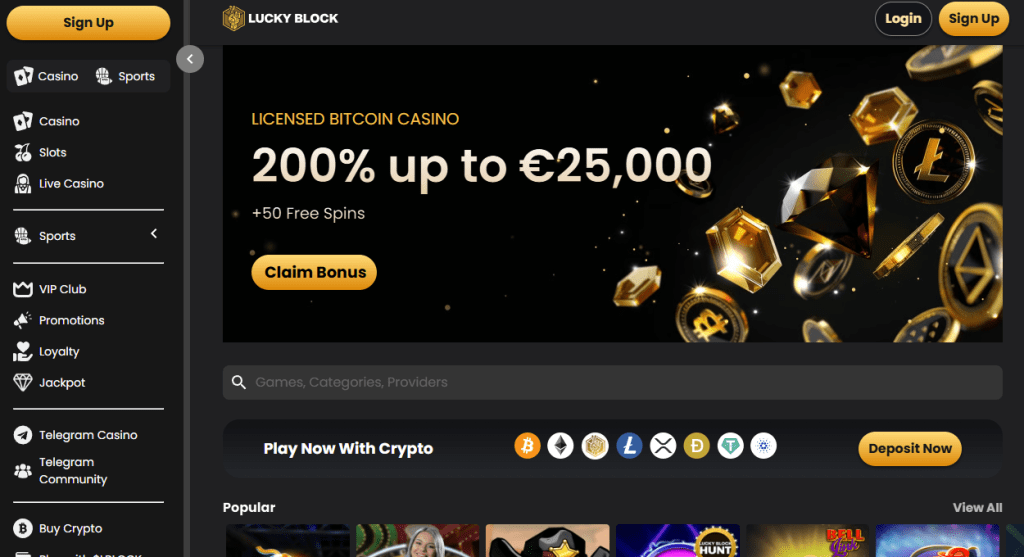 7. Lucky Block – User-Friendly Crypto World Cup Betting Site
