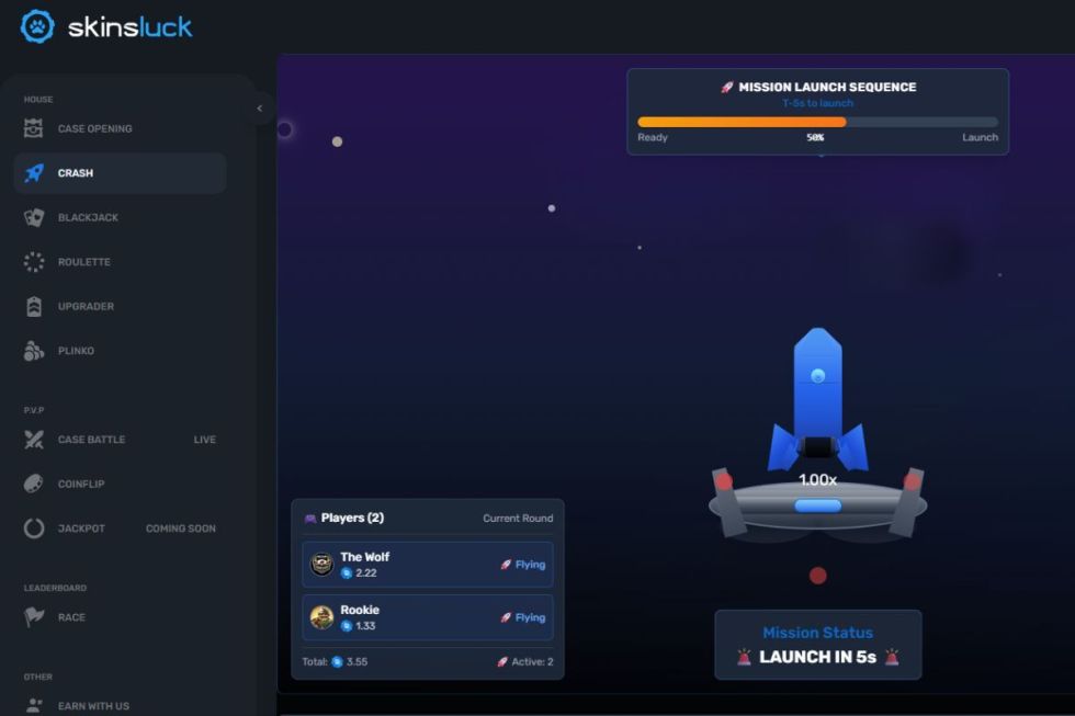 skinsluck mission launch