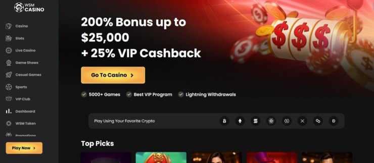 WSM Casino permite hacer apuestas sin necesidad de registro