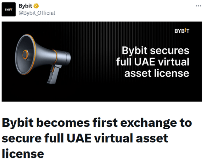  A post by Bybit on its official X page