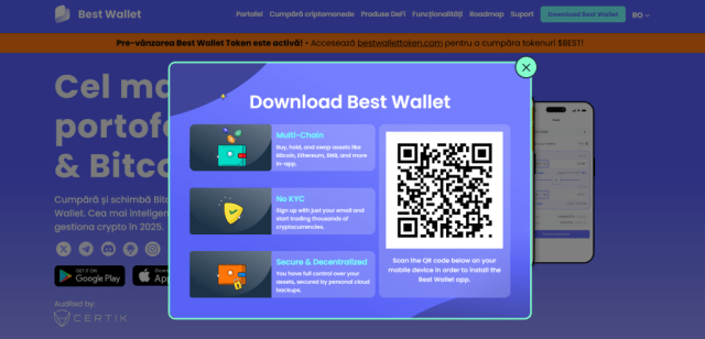 Aplicația de portofel Best Wallet