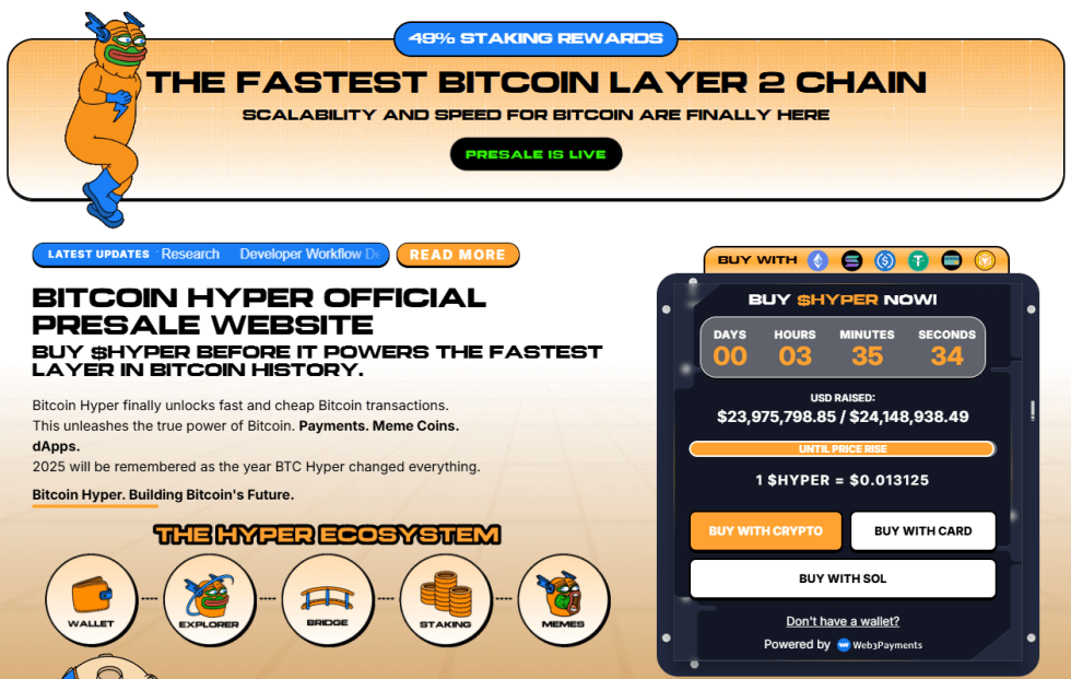 Bitcoin Hyper veido Layer-2 infrastruktūru uz Solana virtuālās mašīnas