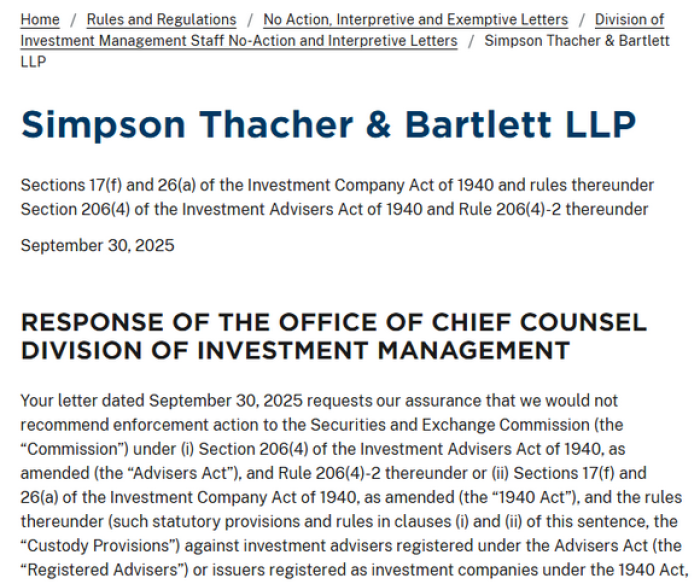 DIM’s no-action letter to SEC