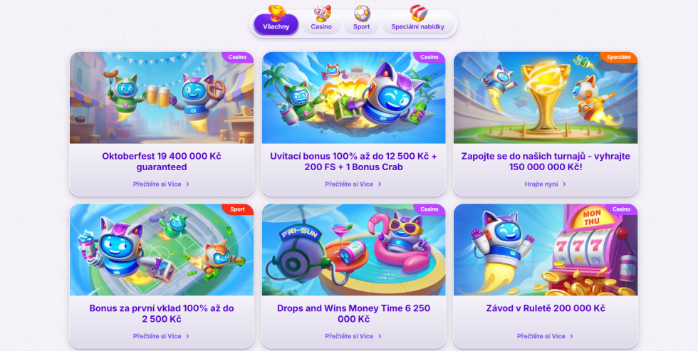Live casino robocat promoakce