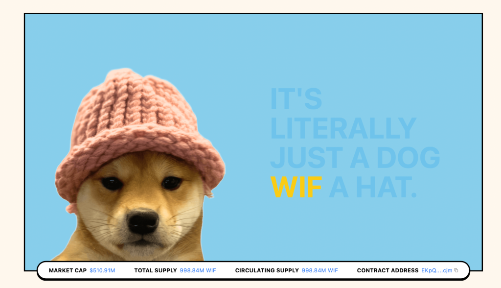 Dogwithat nové meme coiny