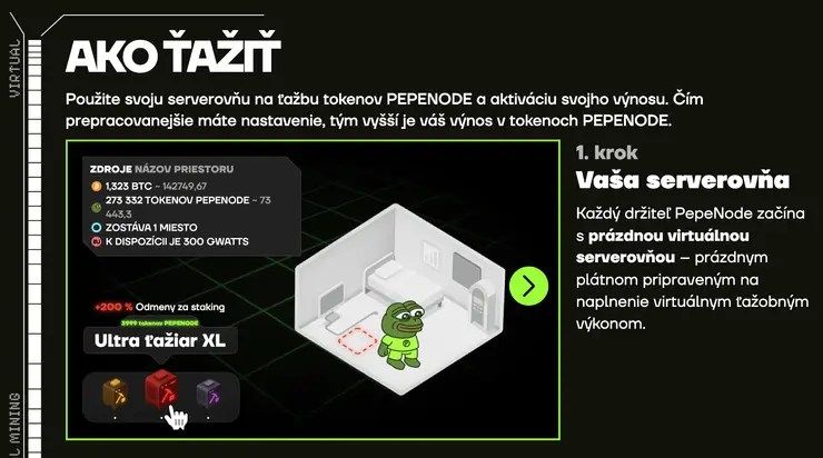 ako ťažiť kryptomeny s PepeNode meme coiny