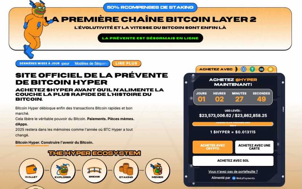 Acheter Bitcoin Hyper en prévente