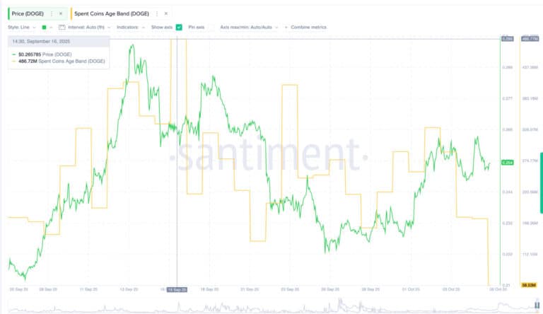 ドージコイン保有量を示すチャート