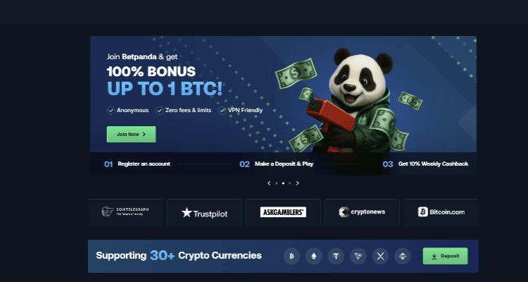 1. BetPanda - žaibiški mokėjimai ir 6000+ žaidimų