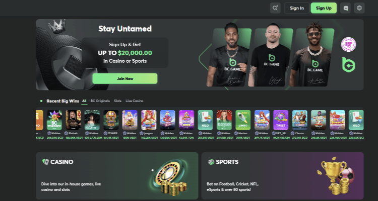 4. BC.Game - didžiulė žaidimų biblioteka ir keturių dalių premijų paketas