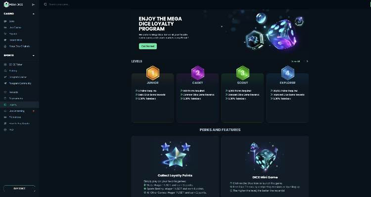 Mega Dice VIP programa