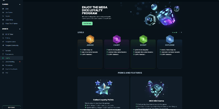 Mega Dice VIP programa