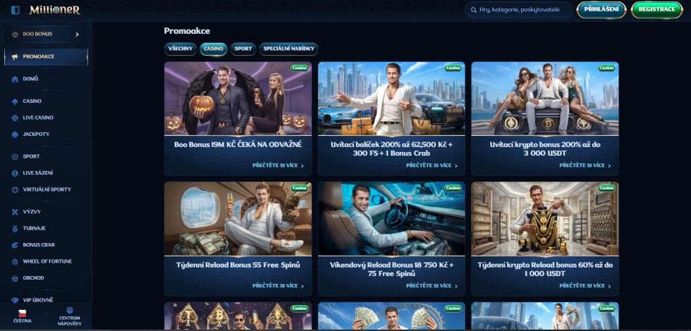 Millioner je online casino bez bankovního účtu s originálními bonusy