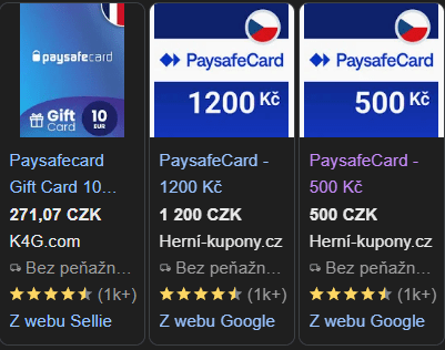 Koupování paysafecard přes internet