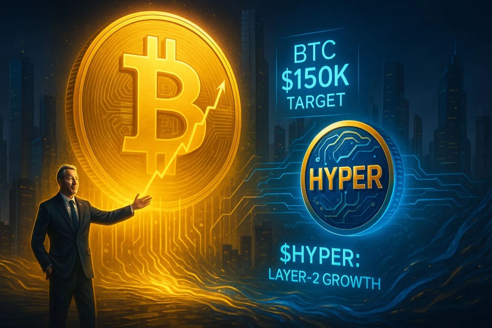 세일러의 15만 달러 비트코인 가격 전망, 레이어 2 솔루션 $HYPER에 대한 관심 키워...