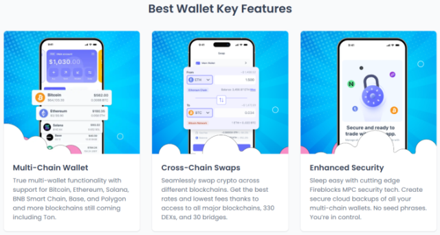 Best Wallet’s key features.