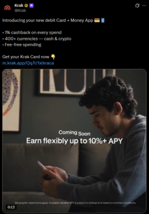 Kraken’s X post announcing the Krak card.