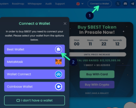 Połącz swój portfel z widgetem przedsprzedażowym