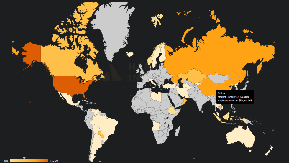 Bitcoin Hashrate Map