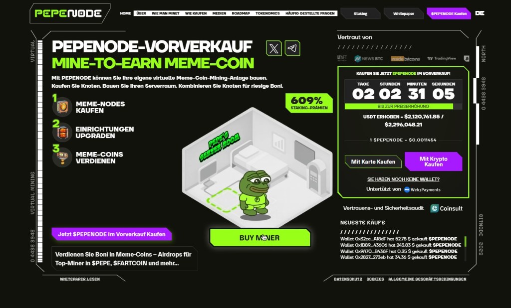 So nimmst du am Pepenode Presale teil