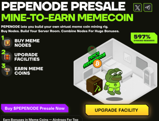 PEPENODE mine to earn game teaser. 