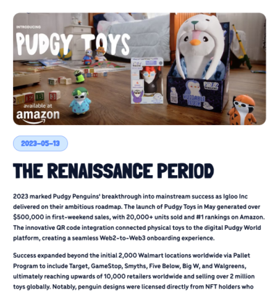 Pudgy Penguins in retal stores.